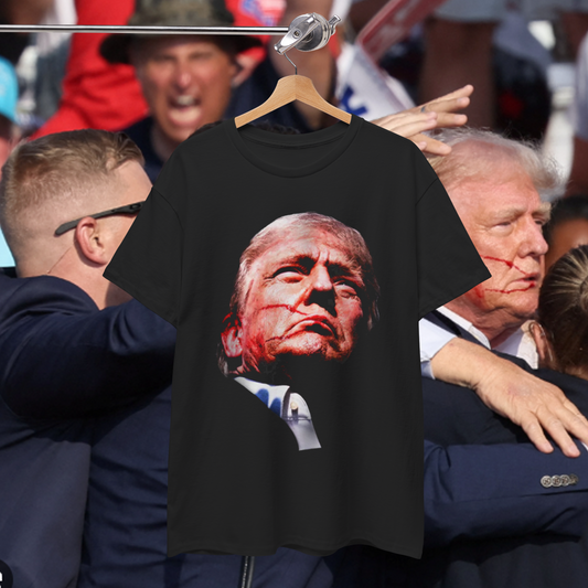 Trump Shooting 2025 T-Shirt, Unisex Heavy Cotton Tee for Trump Supporters, Political Statement Shirt, Patriotic Gift, Conservative Apparel,